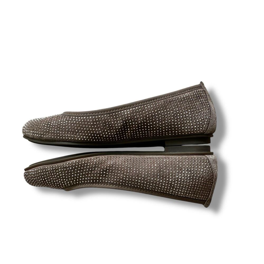 Vionic Spark 359 Willow Taupe Sparkle Rhinestone Ballet Flat Shoes Size 6.5